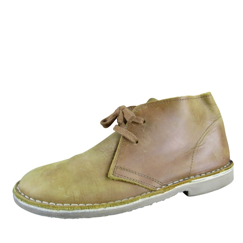 Office Girl Women's 38 Tan Leather Chukka Boots Lace-Up Casual Lightweight Style